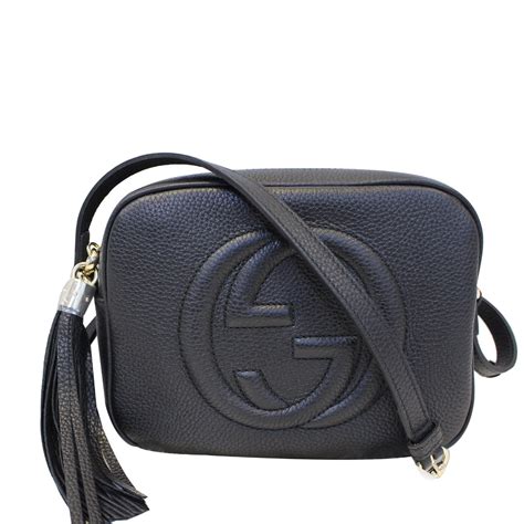 gucci black leather disco cross body bag|gucci black crossbody handbags.